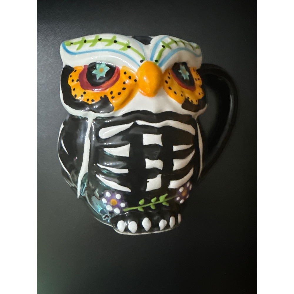 Spectrum Designz Day of the Dead Owl Skeleton Mug Halloween Ceramic 2019